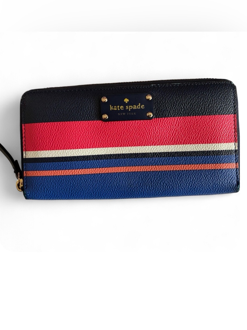 Kate Spade New York Neda Zip-around Wallet in "Party Stripe" Pattern